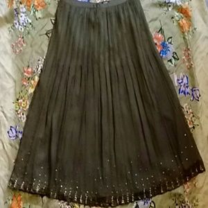 J. Crew Olive Silk Skirt